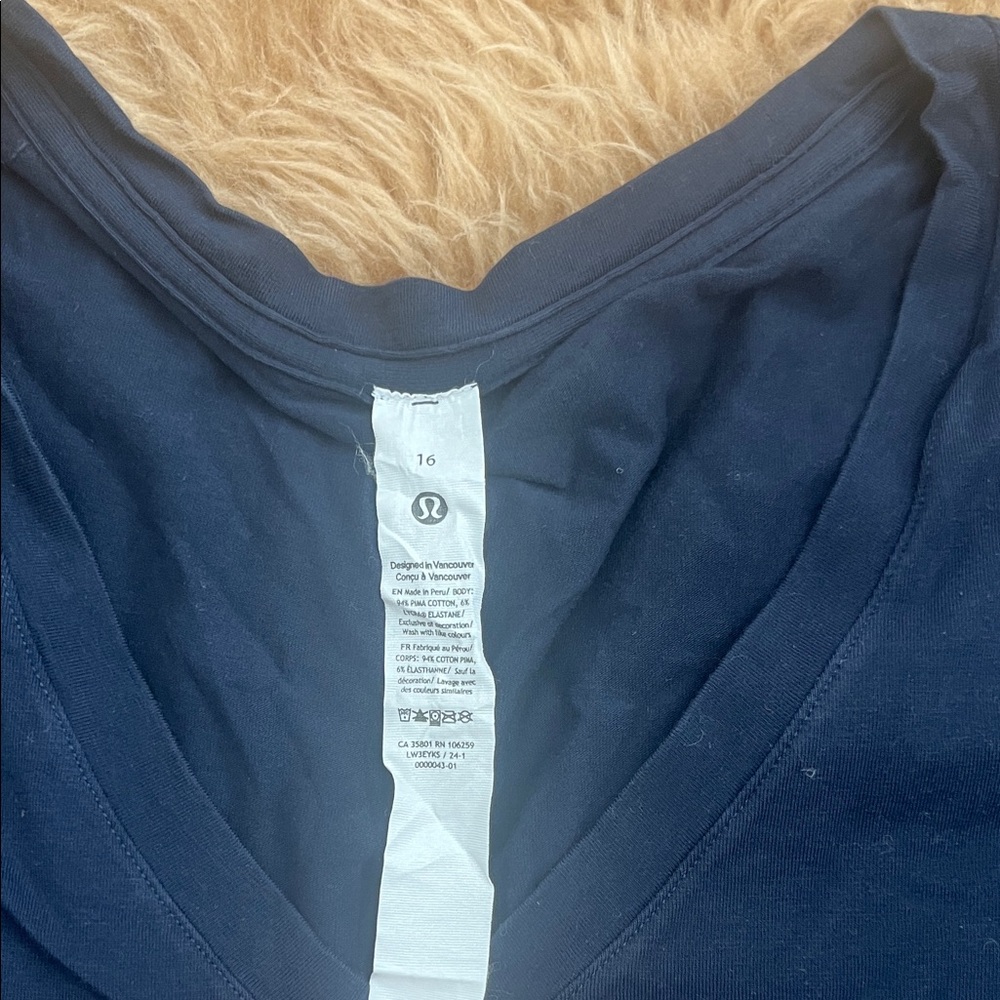 Lululemon Navy V-Neck Top